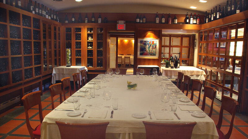 Private dining room with seating for fourteen